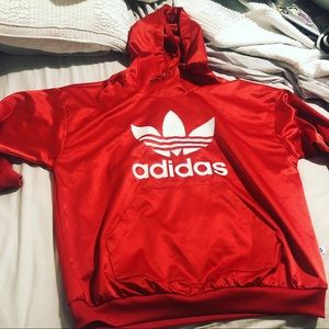 Adidas silk red hoodie
